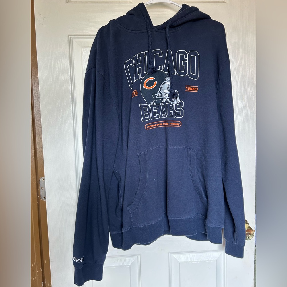 Mitchell & Ness Navy Blue Chicago Bears Hoodie Sweatshirt Men’s 2xL